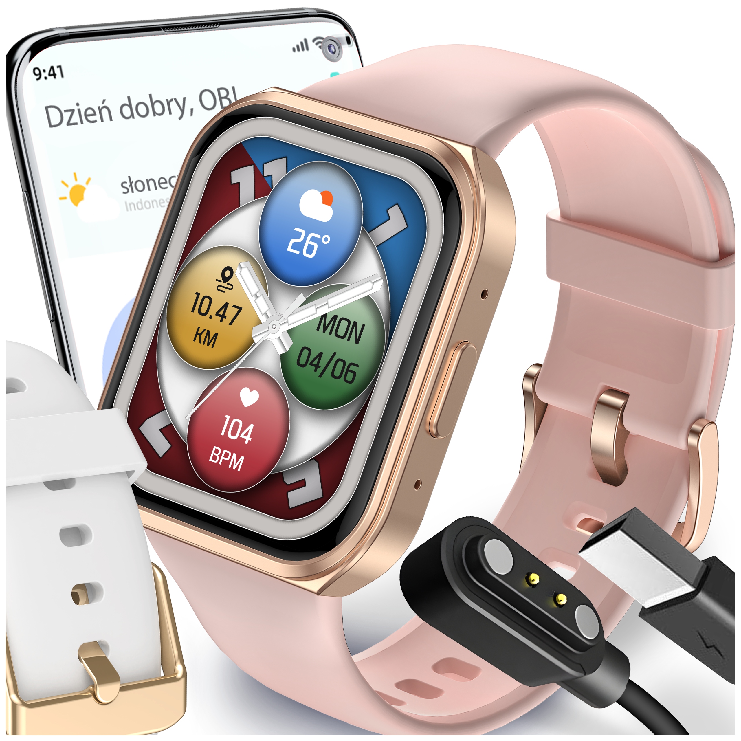 KA3MARKET Smartwatch Dámske inteligentné hodinky) zlatá + 3 ďalšie produkty